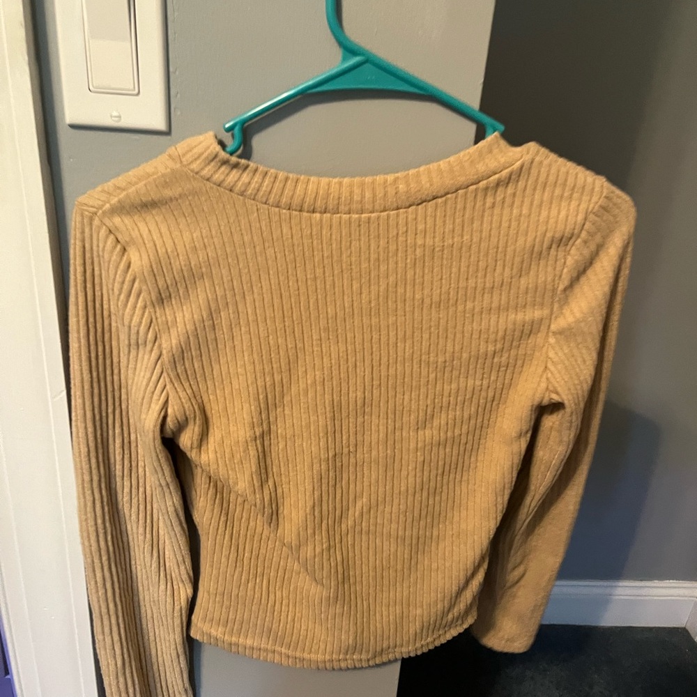 tan blouse